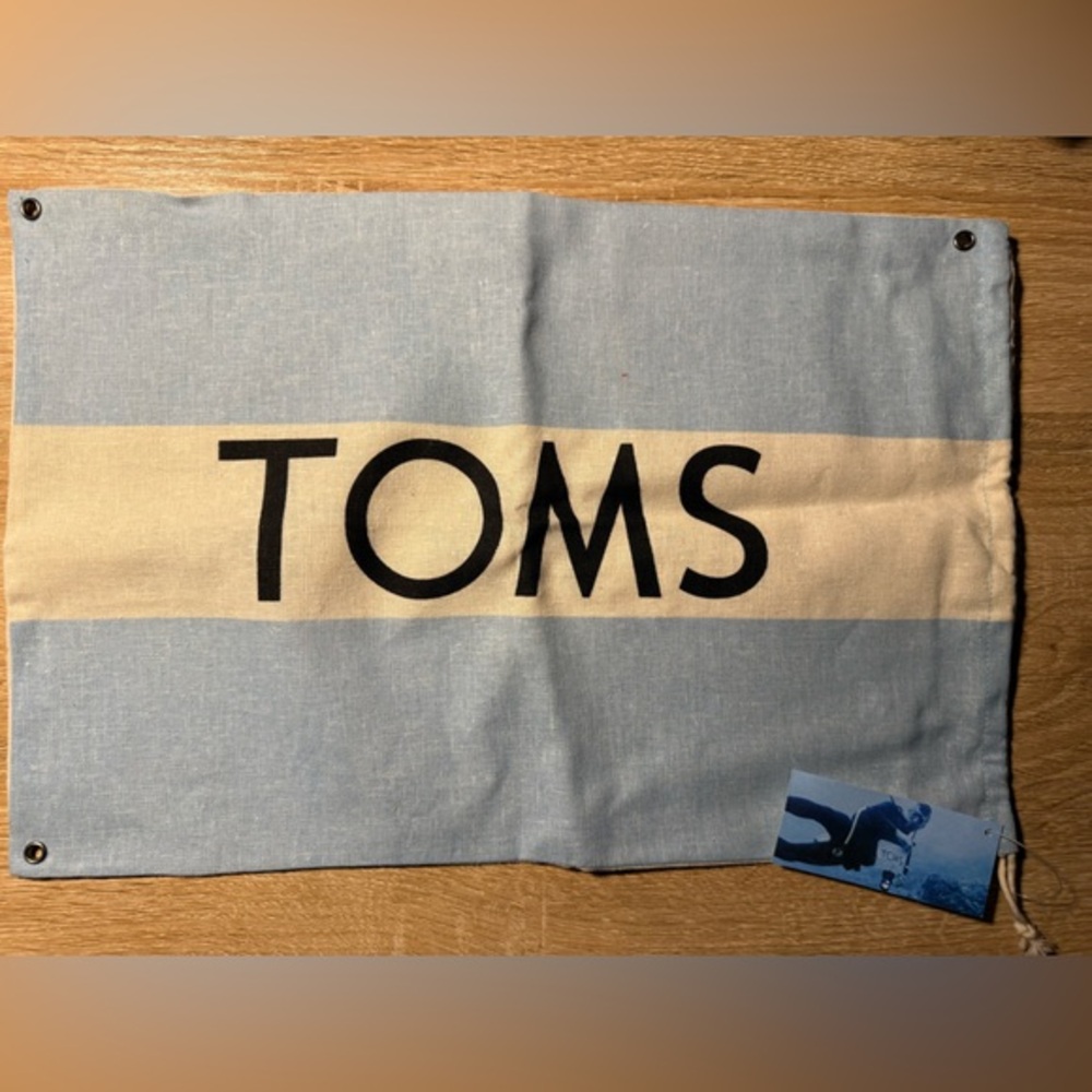 TOMS Beige and Light Blue Dust Bag
